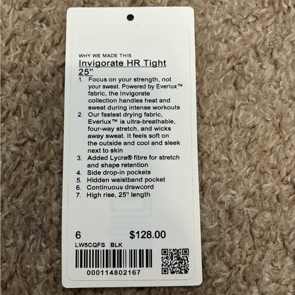 Lululemon invigorate HR tight black - Picture 2 of 8